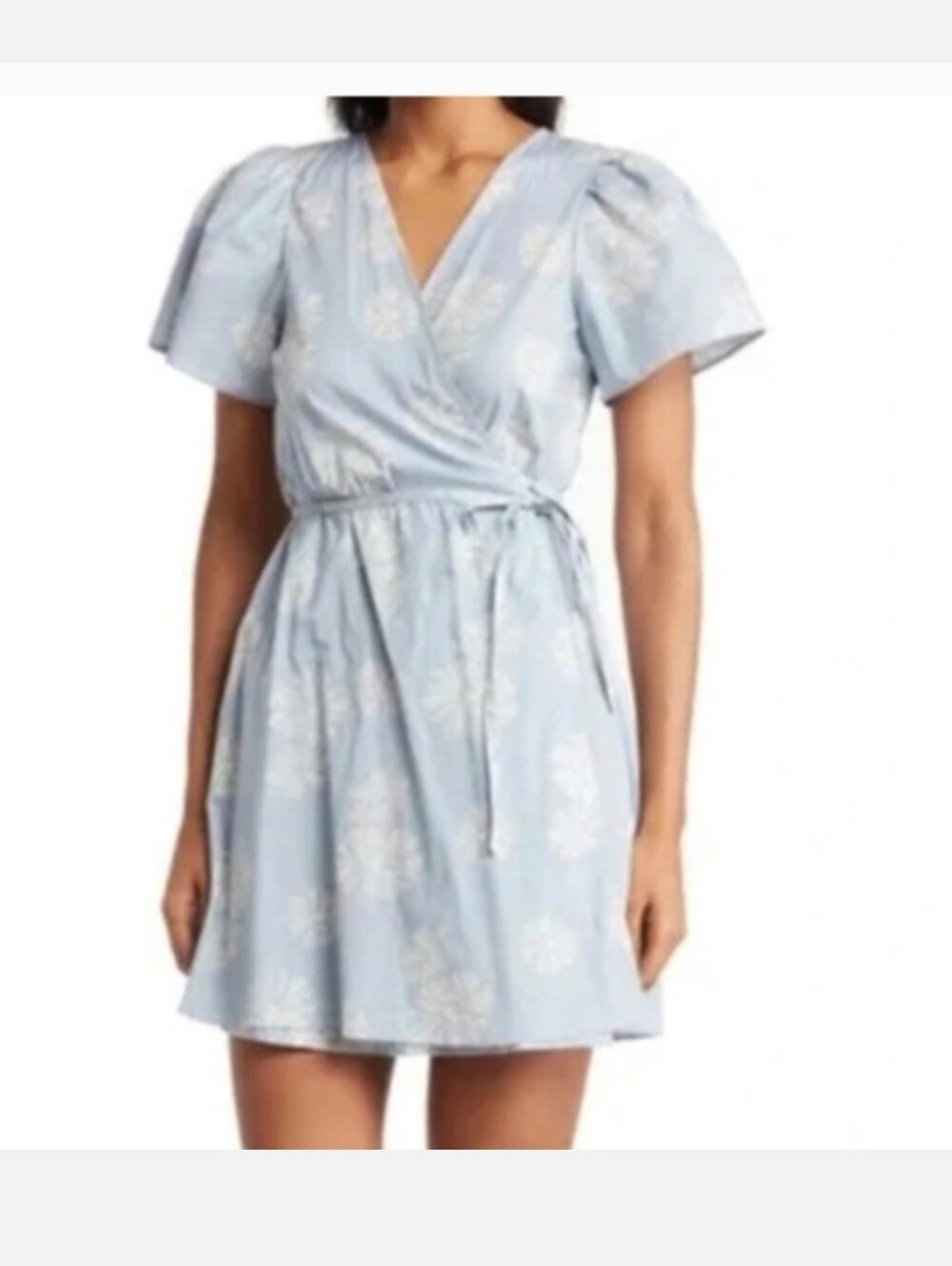 Madewell Blue Floral Wrap Dress